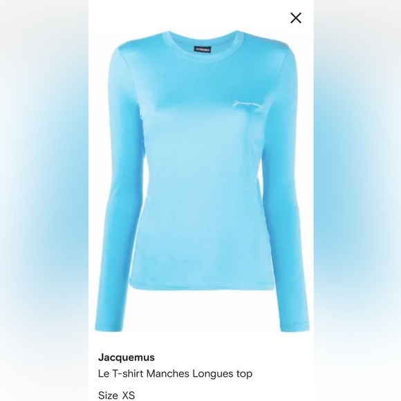Jacquemus Sky Blue Long Sleeve Tee - Picture 1 of 1